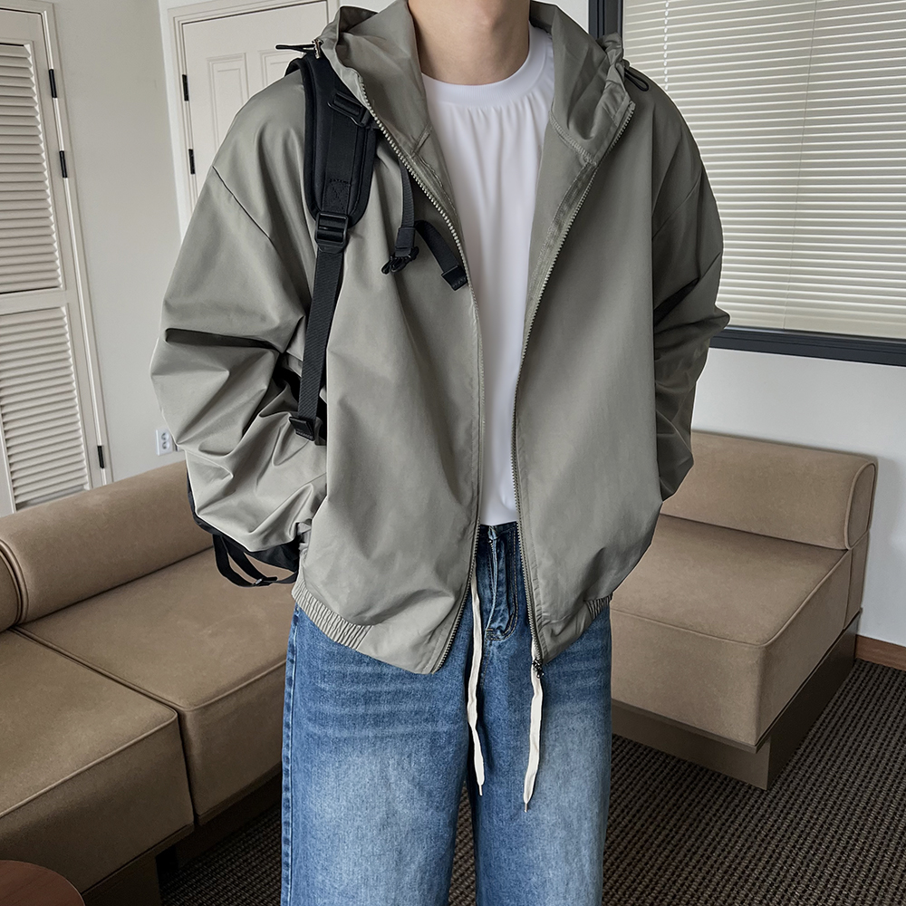 [2장구매할인] 이즌 고프코어 스트릿 윈드브레이커 스트링 후드 바람막이 자켓 점퍼 오버핏 나일론 봄가을 재킷 코디 (3color) 상세 이미지 51